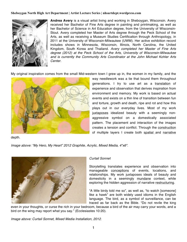 Andrea Avery Bio Artist Statement A