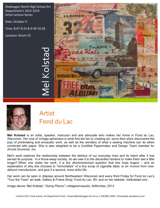 NHS Artist Lecture Series Mel KOLSTAD