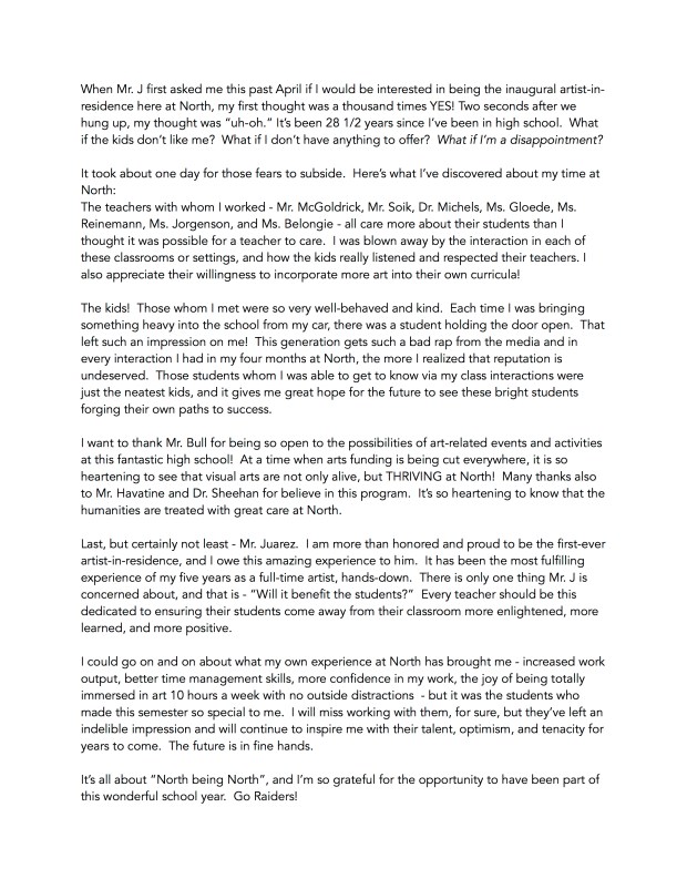 Final North letter mel kolstad